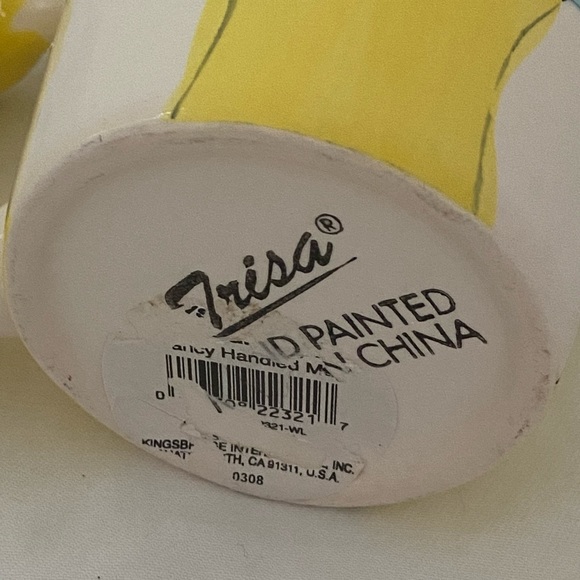 Vintage Trisa  Cat Mug  cat shaped handle 
Hand Painted 90s never used Yellow - Picture 7 of 10